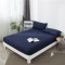 Cearceaf de pat  cu elastic , pentru o saltea de 1 persoana ,    140  x 200 cm , bumbac ranforce,  albastru  inchis 