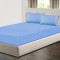 Cearceaf de pat cu elastic din bumbac ranforce 100% , 200x200 cm ,  albastru deschis