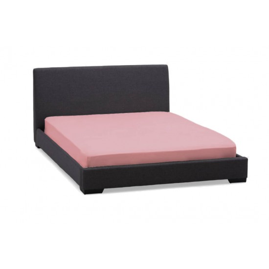 Cearceaf de pat cu elastic din bumbac ranforce 100% , 200x200 cm , roz inchis