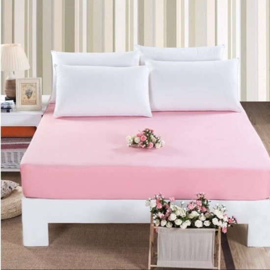 Husa cu elastic pentru saltea bumbac 200 x220 cm roz deschis