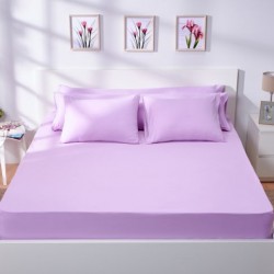 Cearceaf de pat cu elastic din bumbac ranforce 100%,  200 x200 cm,  lila
