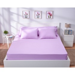 Cearceaf de pat cu elastic din bumbac ranforce 100%,  200 x200 cm,  lila