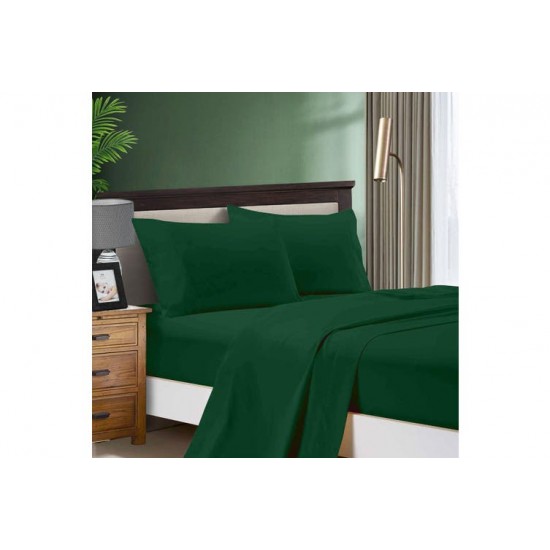 Cearceaf de pat cu elastic din bumbac ranforce 100% 240 x240 cm verde