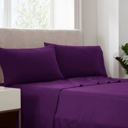 Cearceaf de pat cu elastic din bumbac ranforce 100% 240 x240 cm mov