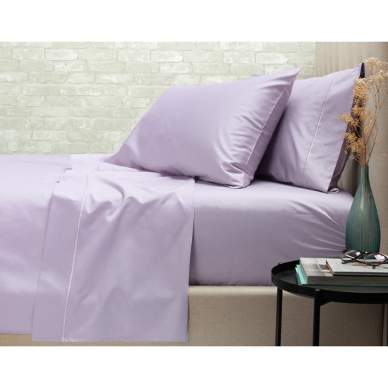 Cearceaf de pat cu elastic din bumbac ranforce 100% 240 x240 cm lila