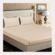 Set cearceaf de pat cu elastic din bumbac ranforce 100% 240 x240 cm crem unt  + 2 fete de perna 70x70 cm