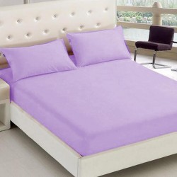 Cearceaf de pat  cu elastic , pentru o saltea de 1 persoana ,   140  x 240 cm bumbac ranforce,  Purple Light