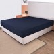 Cearceaf de pat cu elastic din bumbac ranforce 100% 240 x240 cm bleu uni