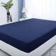 Cearceaf de pat cu elastic din bumbac ranforce 100% 240 x240 cm bleu uni