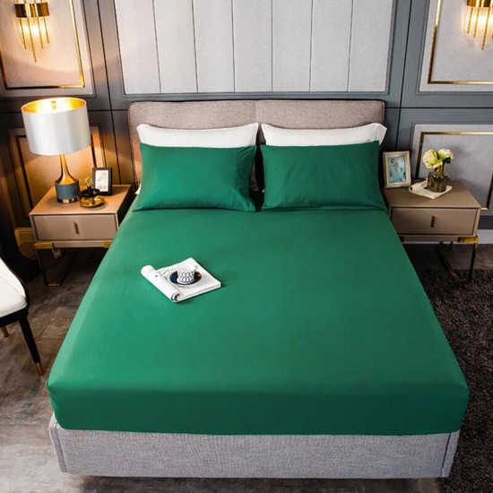 Cearceaf de pat cu elastic din bumbac ranforce 100% 240 x240 cm verde iarba