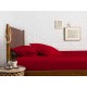Cearceaf de pat cu elastic din bumbac ranforce 100% 240 x240 cm rosu uni