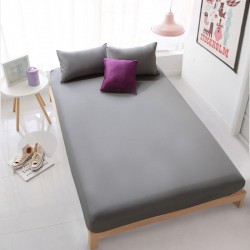 Cearceaf de pat cu elastic din bumbac ranforce 100% 240 x240 cm gri uni