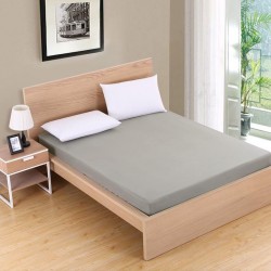 Cearceaf de pat cu elastic din bumbac ranforce 100% 240 x240 cm gri deschis