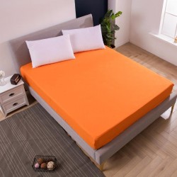 Cearceaf de pat cu elastic din bumbac ranforce 100% 240 x240 cm portocaliu deschis