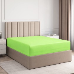 Cearceaf de pat cu elastic din bumbac ranforce 100% 240 x240 cm verde lime