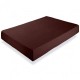 Cearceaf de pat cu elastic din bumbac ranforce 100% 240 x240 cm maro inchis
