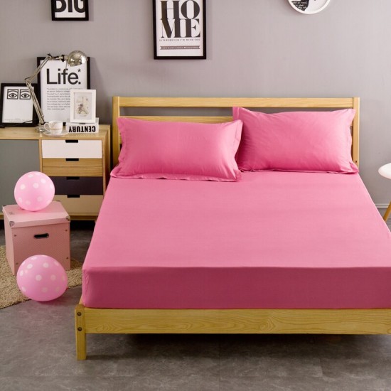 Cearceaf de pat cu elastic din bumbac ranforce 100% 240 x240 cm roz aprins