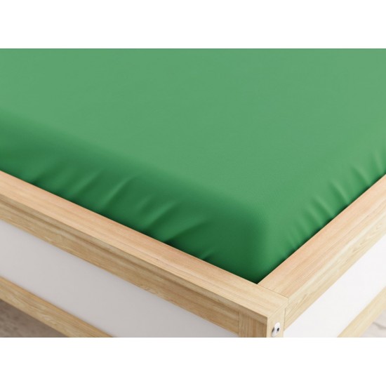 Cearceaf de pat cu elastic din bumbac ranforce 100%, 260 x 260 cm,  verde iarba