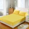 Cearceaf de pat cu elastic din bumbac ranforce 100%,260 x260 cm galben uni