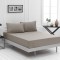 Cearceaf de pat cu elastic din bumbac ranforce 100%,260 x260 cm bej inchis