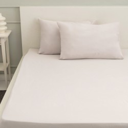 Cearceaf de pat cu elastic, din bumbac ranforce 100%, 260 x260 cm, bej deschis