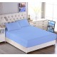 Cearceaf de pat cu elastic din bumbac ranforce 100% 260 x260 cm albastru deschis