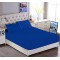 Cearceaf de pat dublu extra , simplu , fara elastic pentru saltele inalte,  280 x 280 cm , bumbac ranforce , albastru regal 