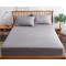Cearceaf de pat cu elastic din bumbac ranforce 100%,260 x260 cm gri petrol