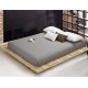Cearceaf de pat cu elastic din bumbac ranforce 100%,260 x260 cm gri deschis