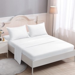 Cearceaf de pat simplu , fara elastic , dublu extra , 280 x 280 cm , bumbac ranforce , alb uni