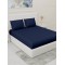 Cearceaf de pat cu elastic din bumbac ranforce 100%, 260 x260 cm albastru uni