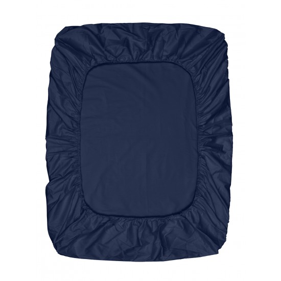 Cearceaf de pat cu elastic din bumbac ranforce 100%, 260 x260 cm albastru uni