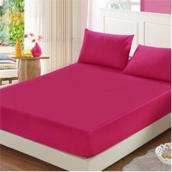 Cearceaf de pat cu elastic din bumbac ranforce 100%, 260 x260 cm fucsia
