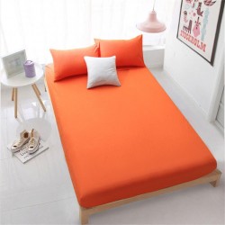 Cearceaf de pat cu elastic din bumbac ranforce 100%, 260 x260 cm portocaliu deschis