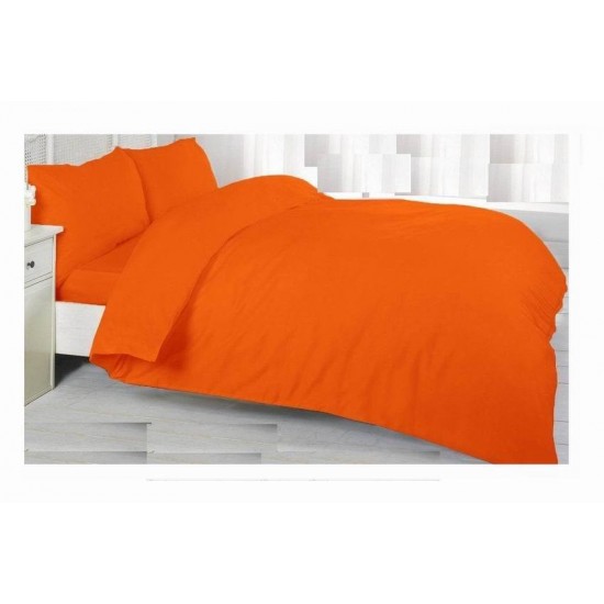 Cearceaf de pat cu elastic din bumbac ranforce 100%, 260 x260 cm portocaliu deschis