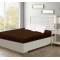 Cearceaf de pat cu elastic din bumbac ranforce 100% ,  200 x200 cm , maro uni 