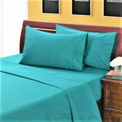 Cearceaf de pat cu elastic la saltea , 280 x 280 cm bumbac ranforce,  turcoaz