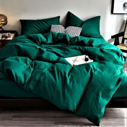 Cearceaf de pat  simplu , fara elastic , 250x240 cm bumbac ranforce , verde inchis