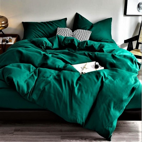Cearceaf de pat simplu , fara elastic ,  220x220 cm bumbac ranforce , verde inchis