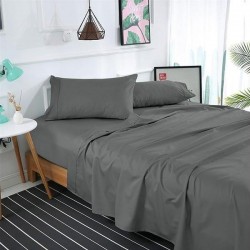 Lenjerie de Pat, Bumbac Ranforce ,   2 persoane, 250 x 240 , 50X70, 220X200, 4 piese,  gri antracit