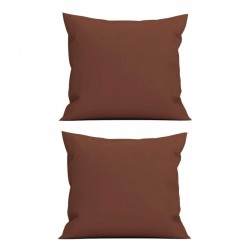 Set 2 fete de perna 70x70 cm bumbac ranforce maro inchis uni