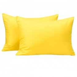 Set 2 fete de perna 50x70 cm bumbac ranforce galben uni