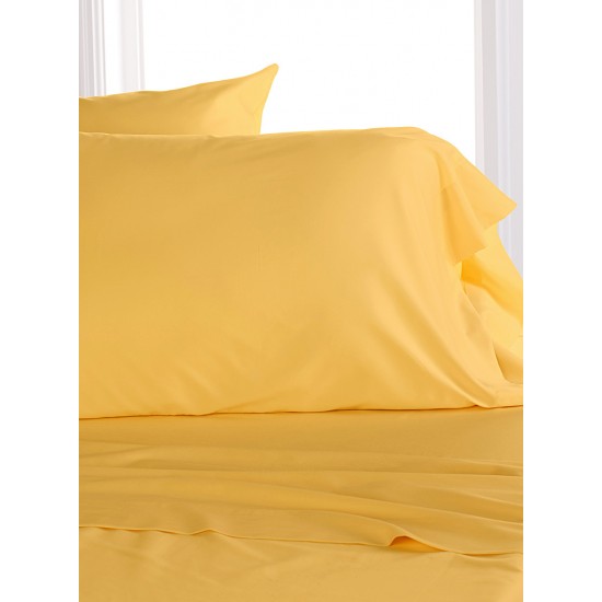 Set 2 fete de perna 70x70 cm bumbac ranforce galben uni