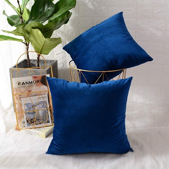 Set 2 fete de perna 40x40 cm bumbac ranforce albastru safir