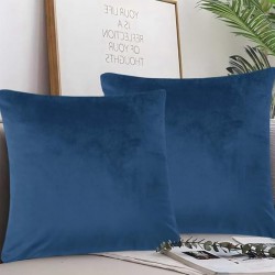 Set 2 fete de perna deco ,  90  x 90  catifea , albastru marin 