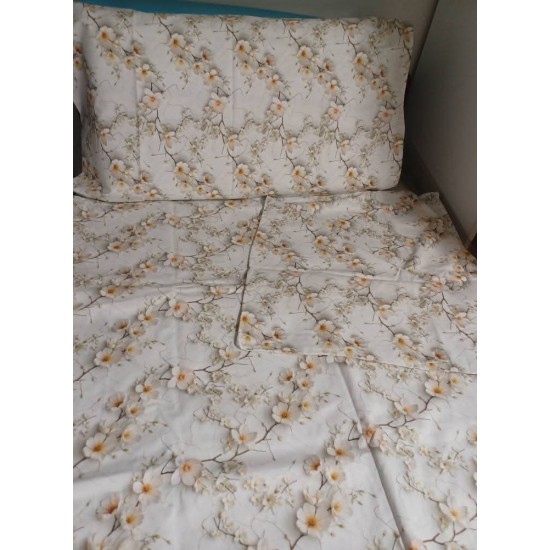 Set 2 fete de perna bumbac ranforce 5 D , 70 X 70 cm ,model floral 