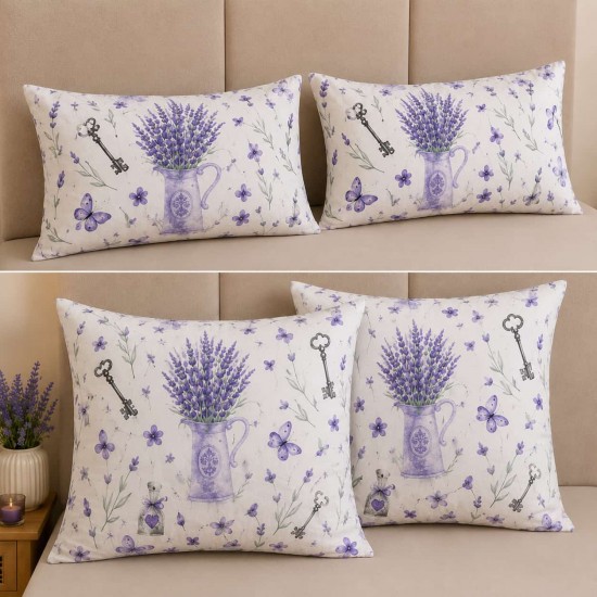 Set 2 fete de perna 50x70 cm bumbac ranfoce   Model Lavanda nr 1