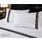 Set 2 fete de perna 50x70 cm bumbac ranforce alb uni cu accesoriu negru premium 