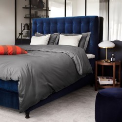 Cearceaf pilota 2 persoane 180x200 cm ranforce lux gri inchis