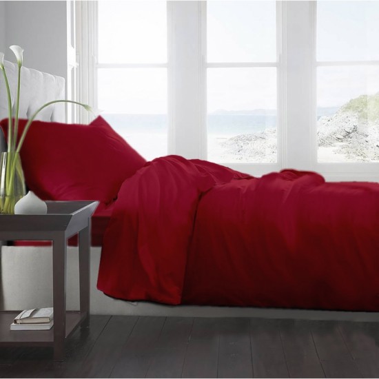 Cearceaf pilota 2 persoane 180x200 cm ranforce lux rosu inchis